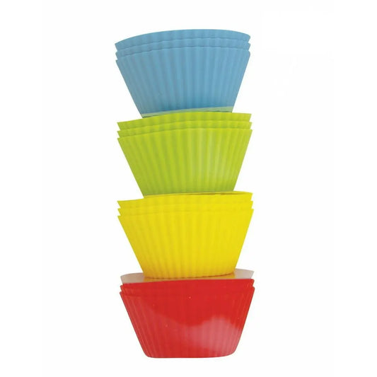 Avanti Silicone Muffin Cups 9cm Diameter - Set of 12 Red/Blue/Green/Yellow