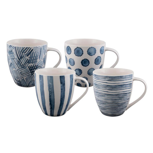 Bundanoon Mega Mug Water Colour Blues 500ml | Set of 4
