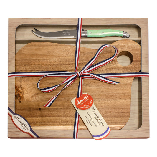 Laguiole Jean Neron Square Board and Cheese Knife Set