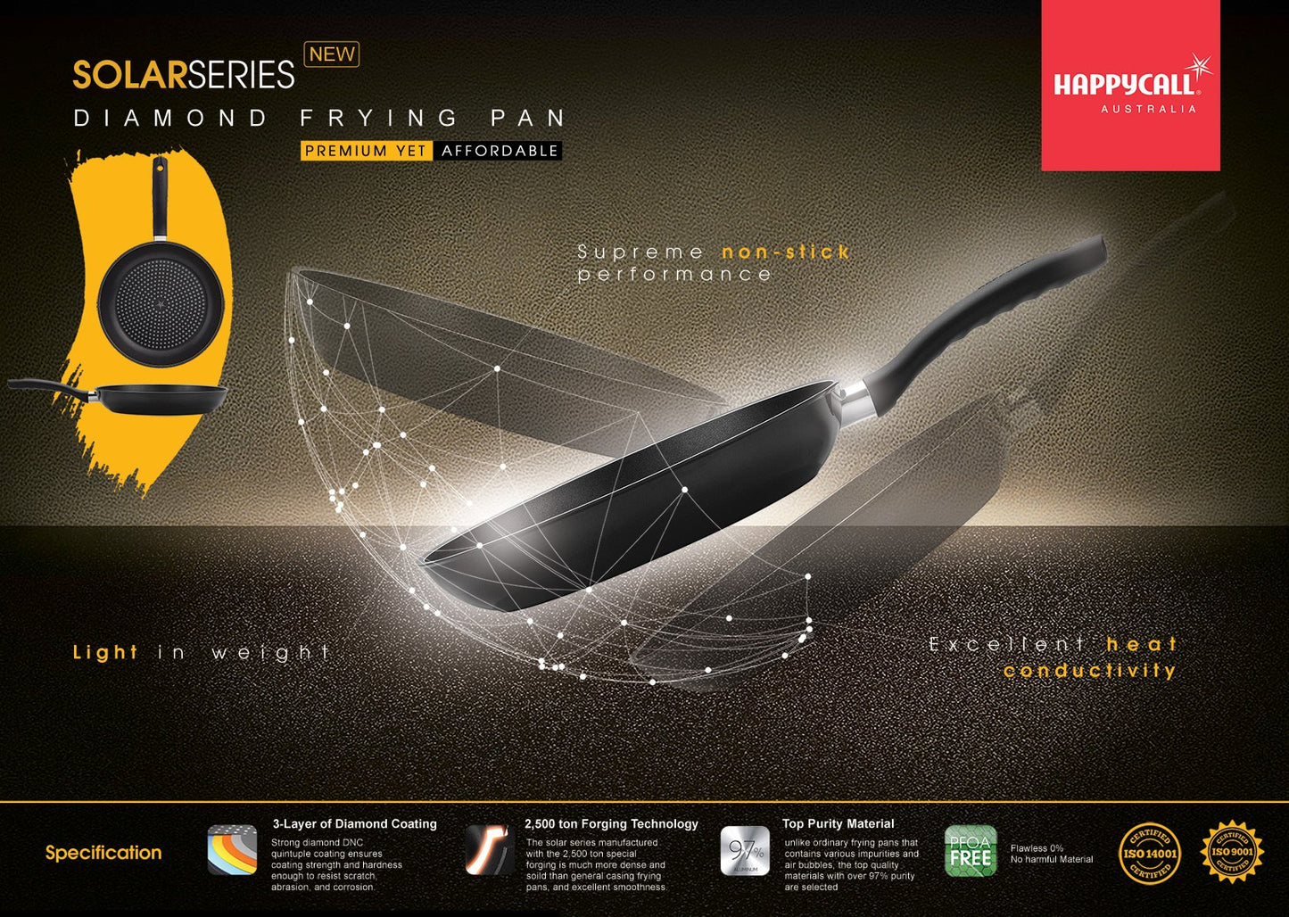 Happycall Solar Diamond Frying Pan- 30cm