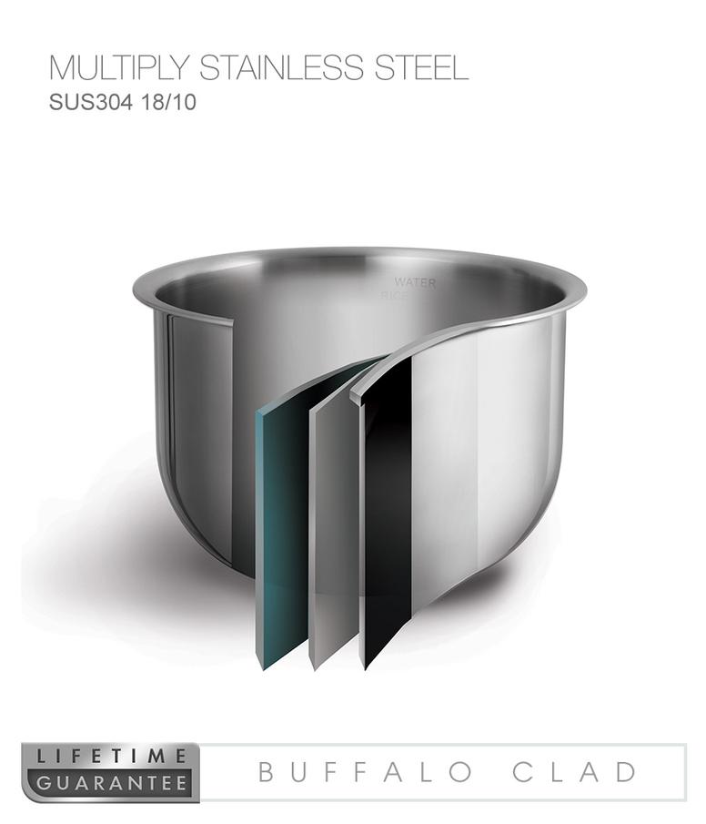 KW79 Buffalo Cookware IH Stainless Steel Smart Cooker (10 cups)