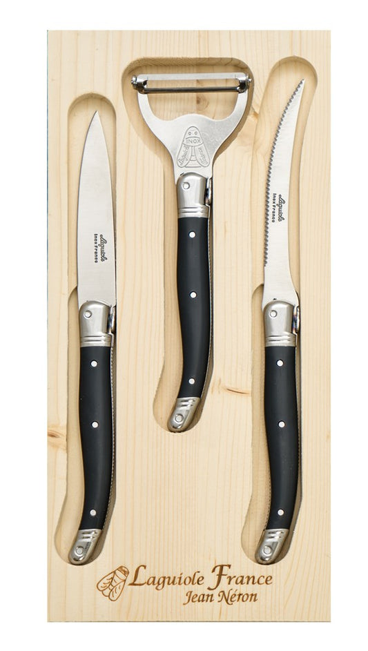 Laguiole Jean Neron 3pc Kitchen Set (Tomato, Utility Knives & Peeler)
