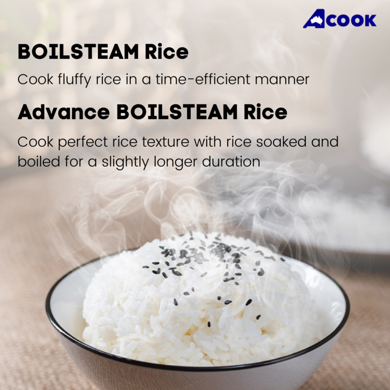 ACook BoilSteam 6 cups Stainless Steel Rice Cooker (6 cups)