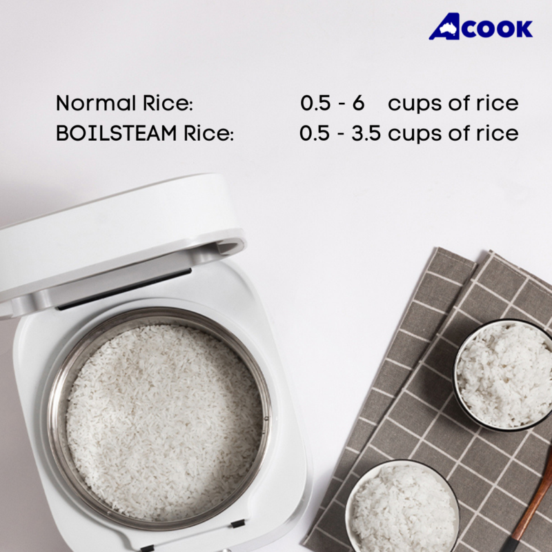 ACook BoilSteam 6 cups Stainless Steel Rice Cooker (6 cups)
