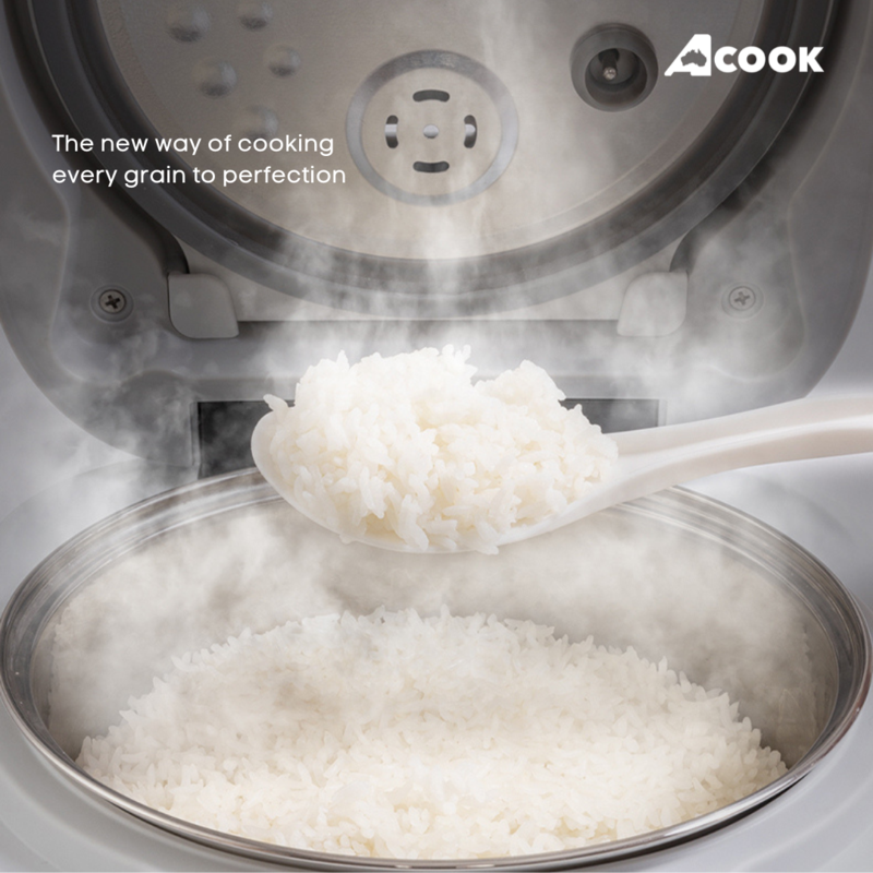 ACook BoilSteam 6 cups Stainless Steel Rice Cooker (6 cups)